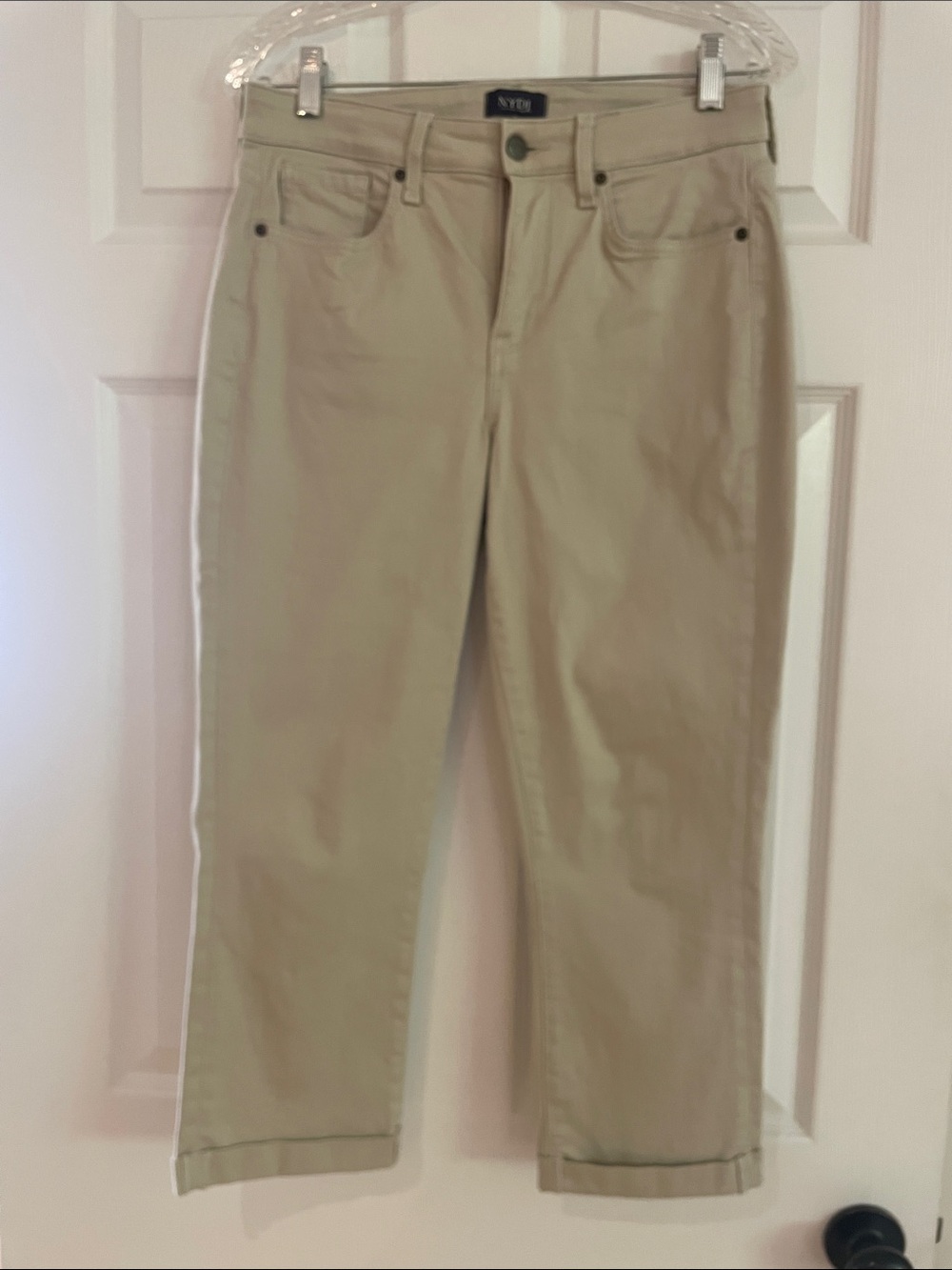 NYDJ Light Khaki Straight-Leg Pants